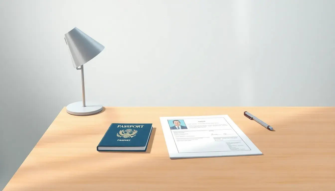 Documento de identidad español sobre escritorio de madera con luz natural.