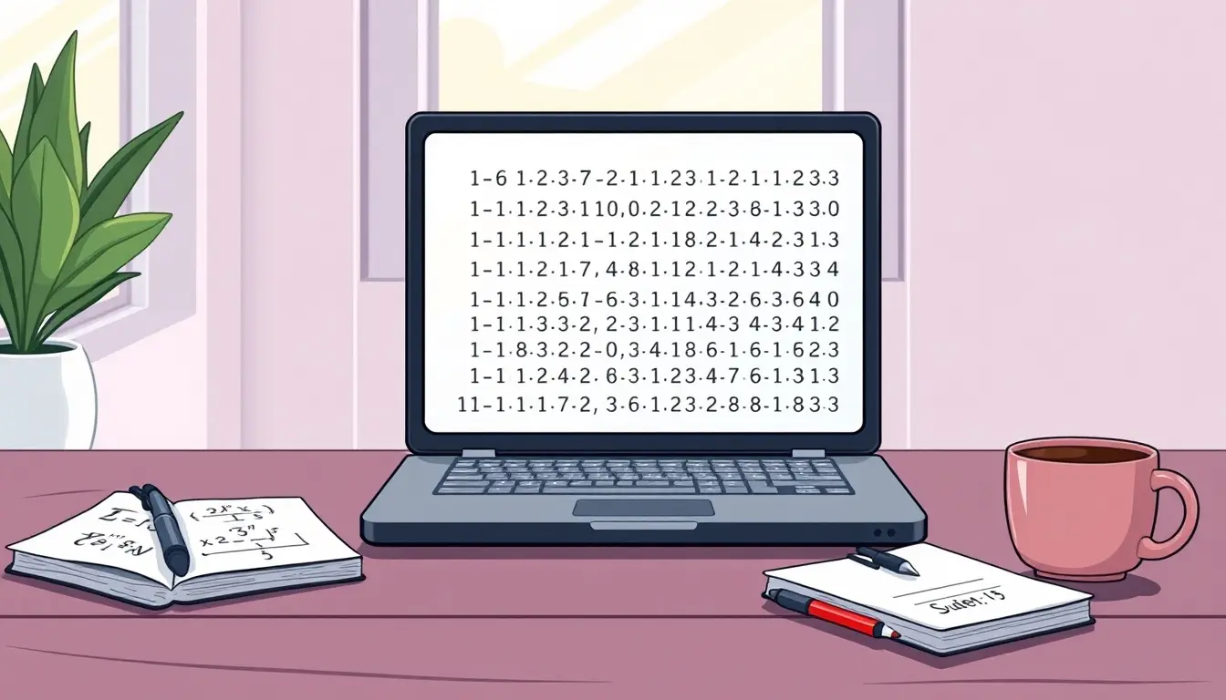 Pantalla de laptop mostrando ecuaciones de álgebra lineal y matrices matemáticas.