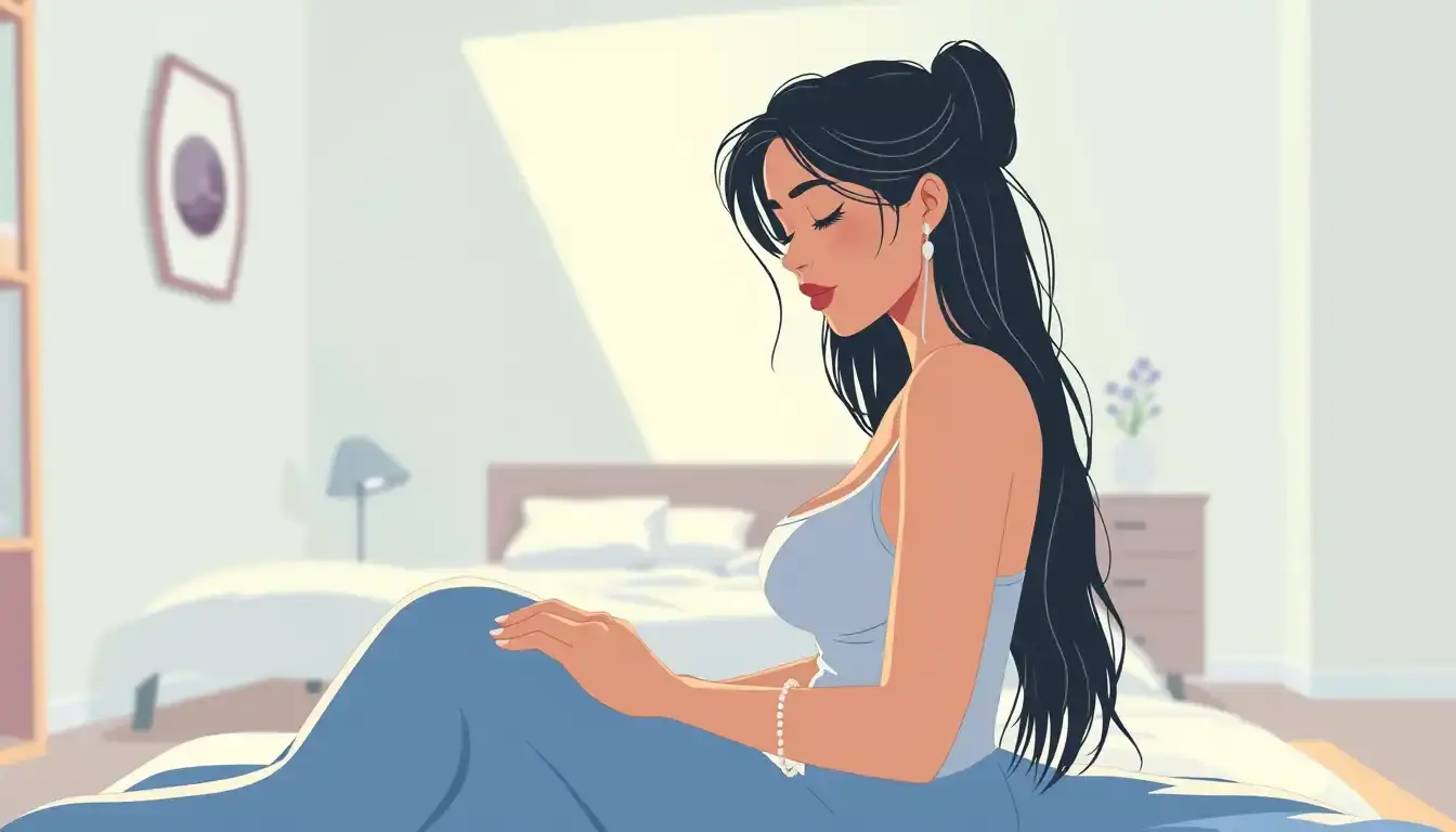 Mujer usando una cinta métrica para medir su contorno y calcular talla sujetador España