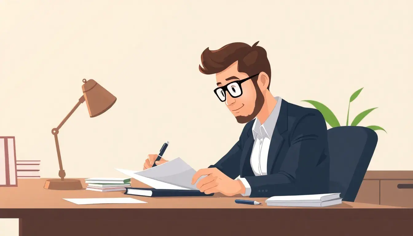 Profesional revisando documentos para el cálculo de indemnización por despido