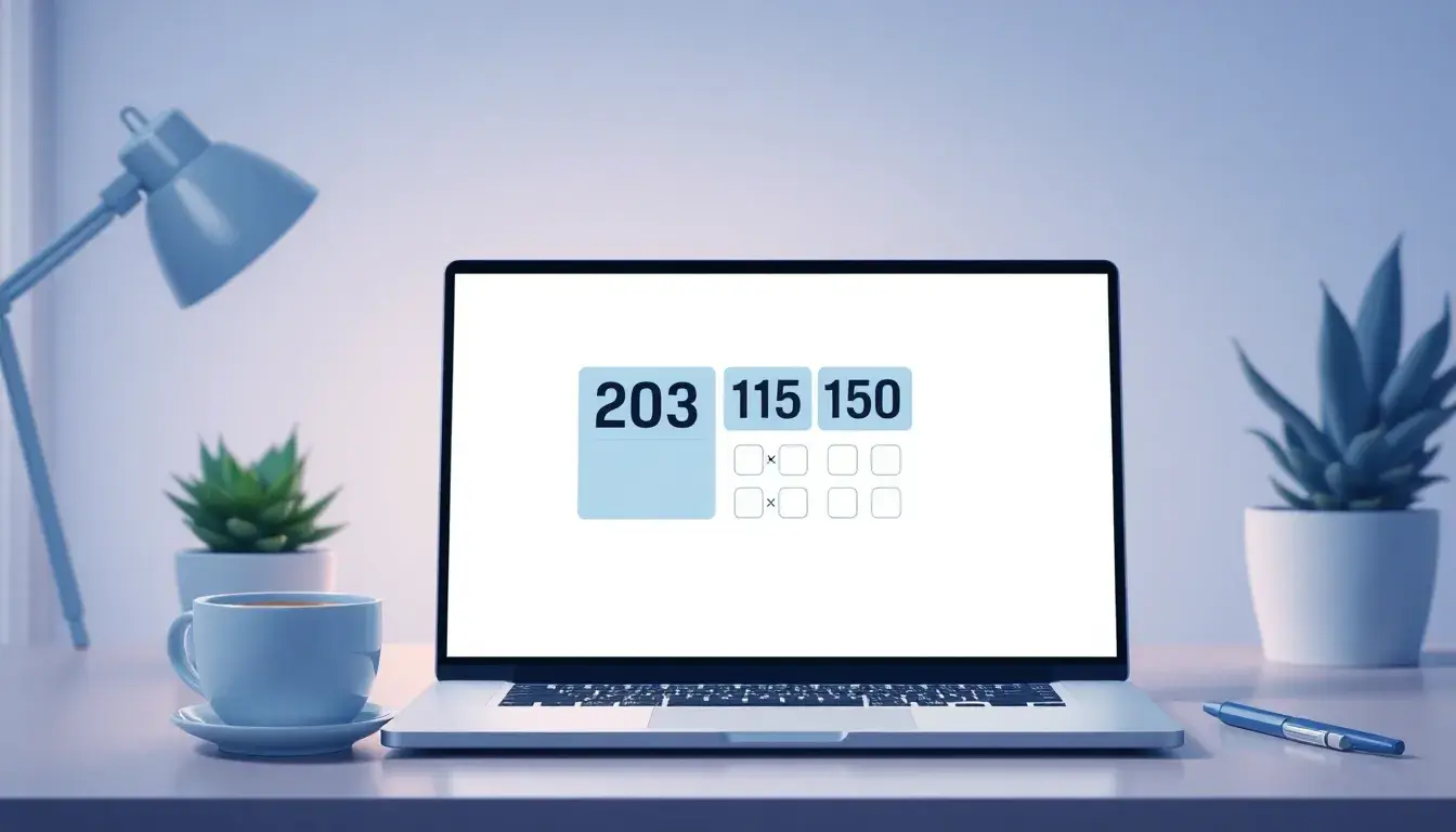 Calculadora de edad digital en pantalla de laptop moderna en oficina iluminada