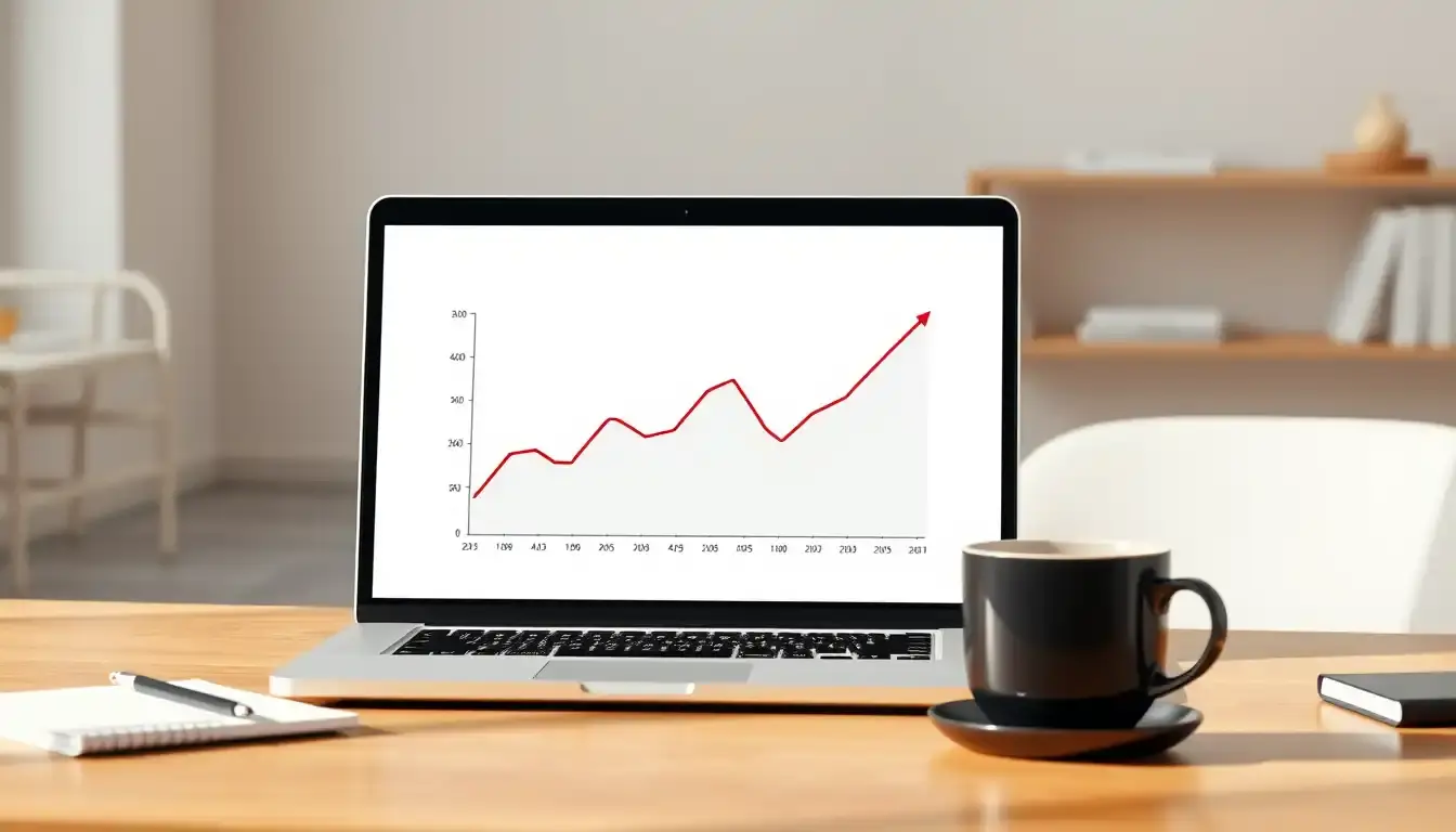 Pantalla de ordenador mostrando gráficos financieros y tasas de interés TAE