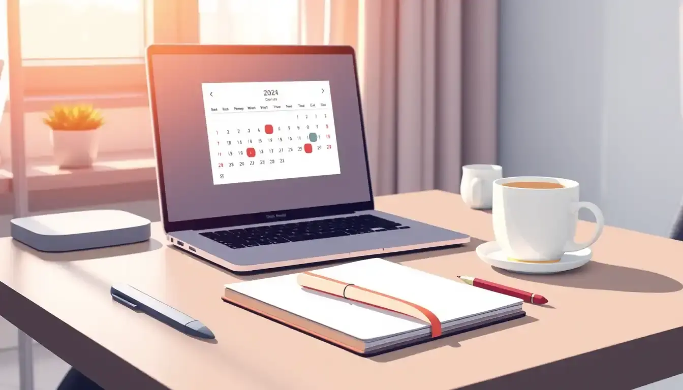 Persona revisando calendario en laptop para calcular edad con precisión